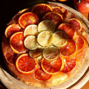 Пирог-перевертыш с сицилийскими апельсинами и лаймом